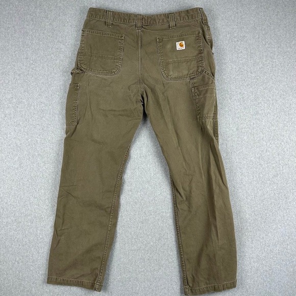 Carhartt Pants Men 36x32 B324 Arg Relaxed Fit Carpenter Khaki Tan Brown Work - Picture 6 of 9
